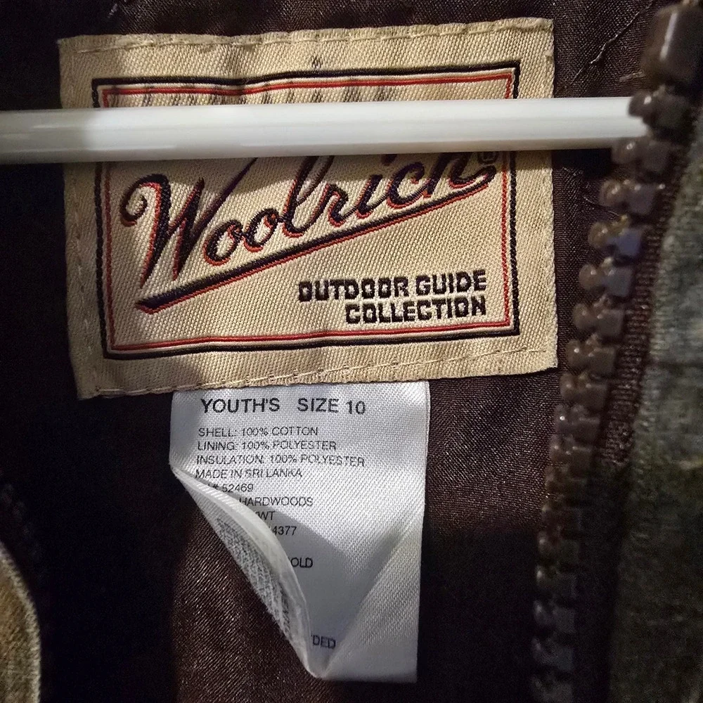 Woolrich Camo Hooded Jacket Youth 10 Green RealTree Hardwoods Hunting Workwear